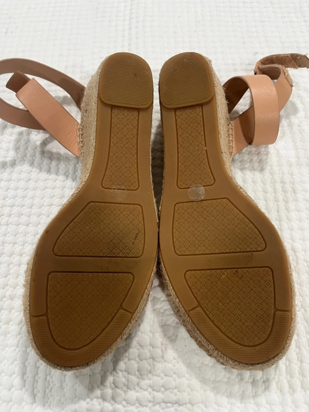 Tory Burch Tan Leather Espadrille Wedge Sandals Ankle Strap 8 Summer Resort Chic